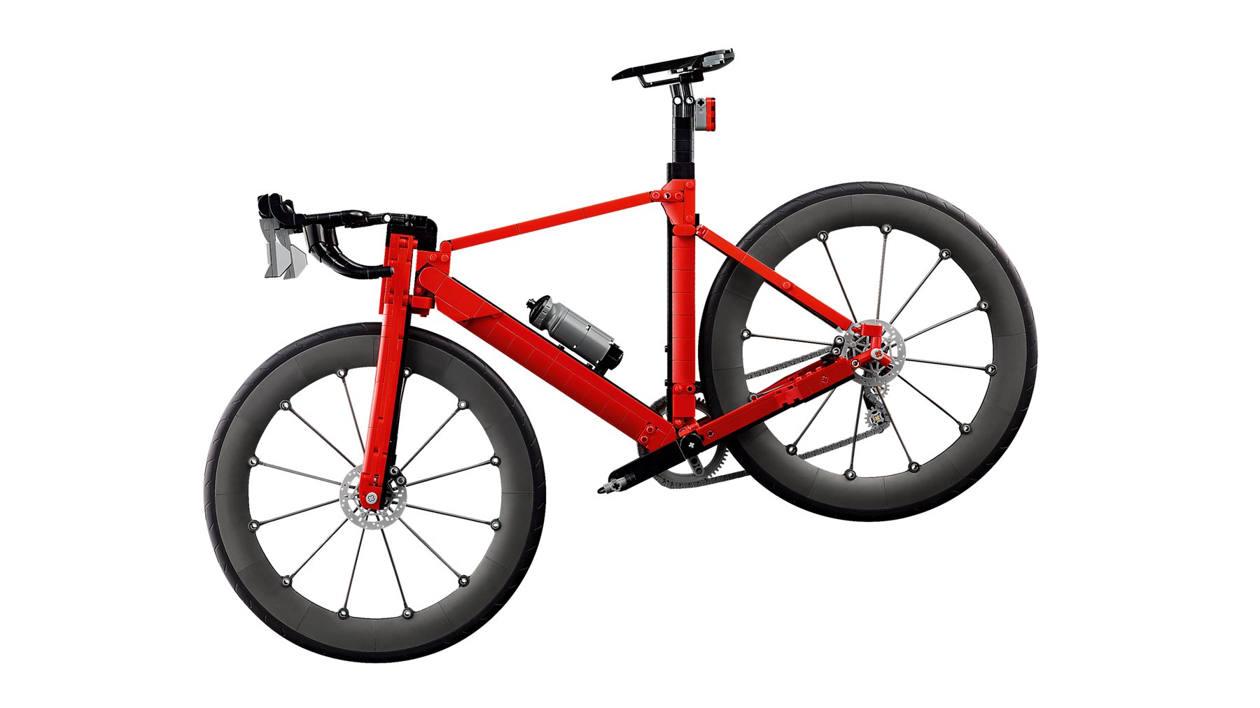 Official LEGO close-up image of LEGO Icons Road Bike 11380 component details