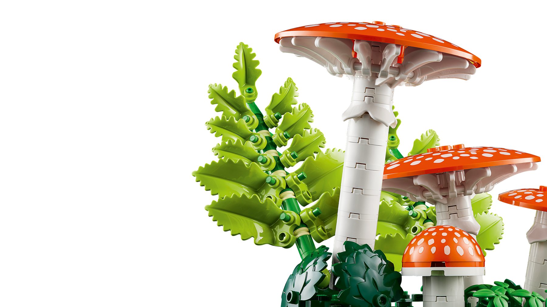 Official LEGO side view image of Woodland Mushrooms