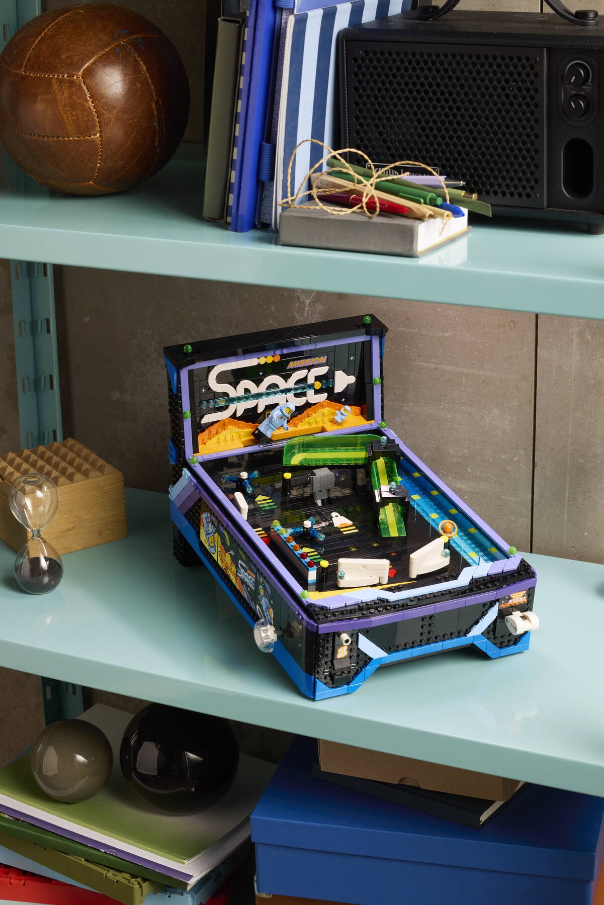 Official LEGO lifestyle image of 11374 Arcade Pinball Machine on display