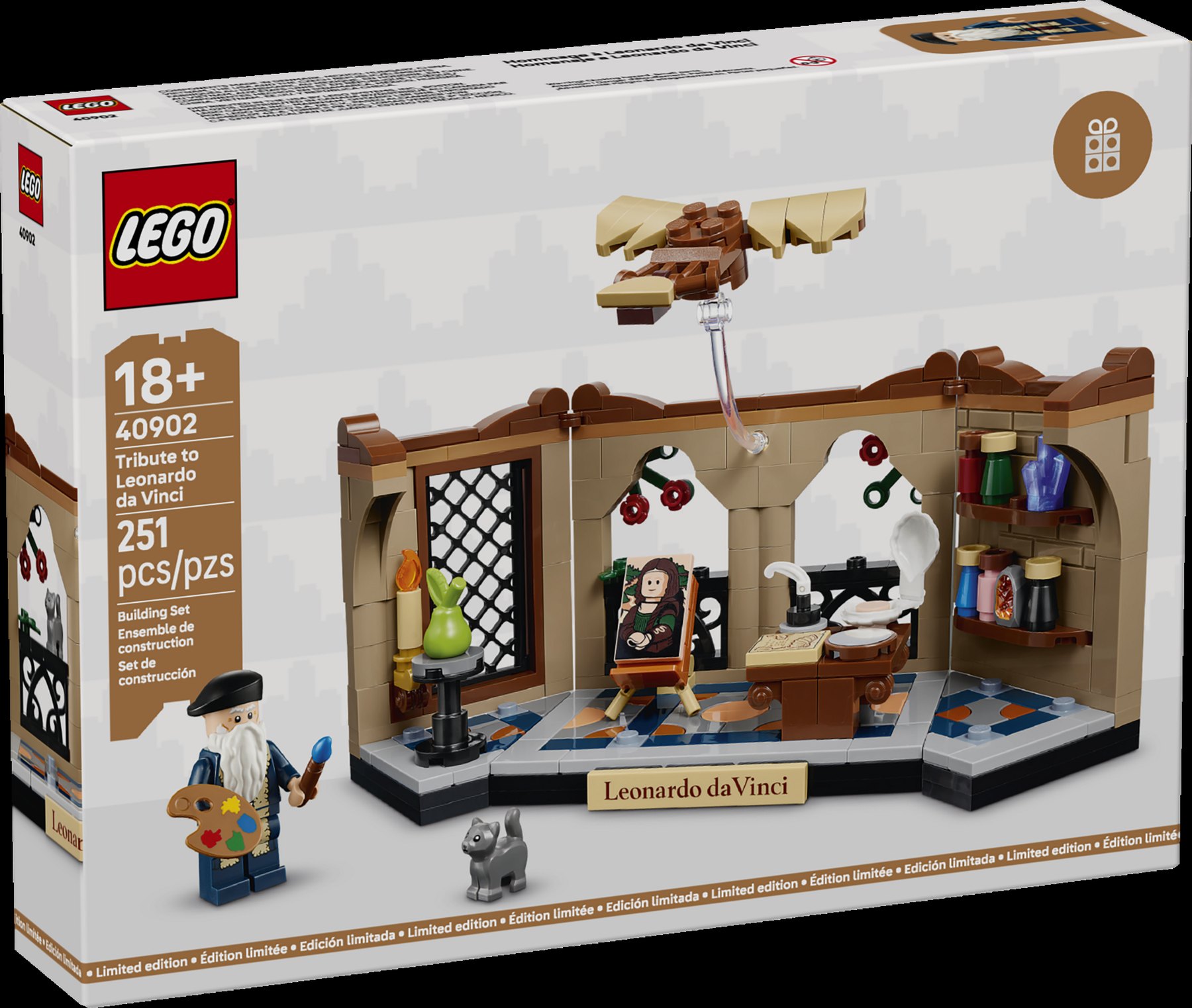 Official LEGO box image of Tribute to Leonardo da Vinci 40902