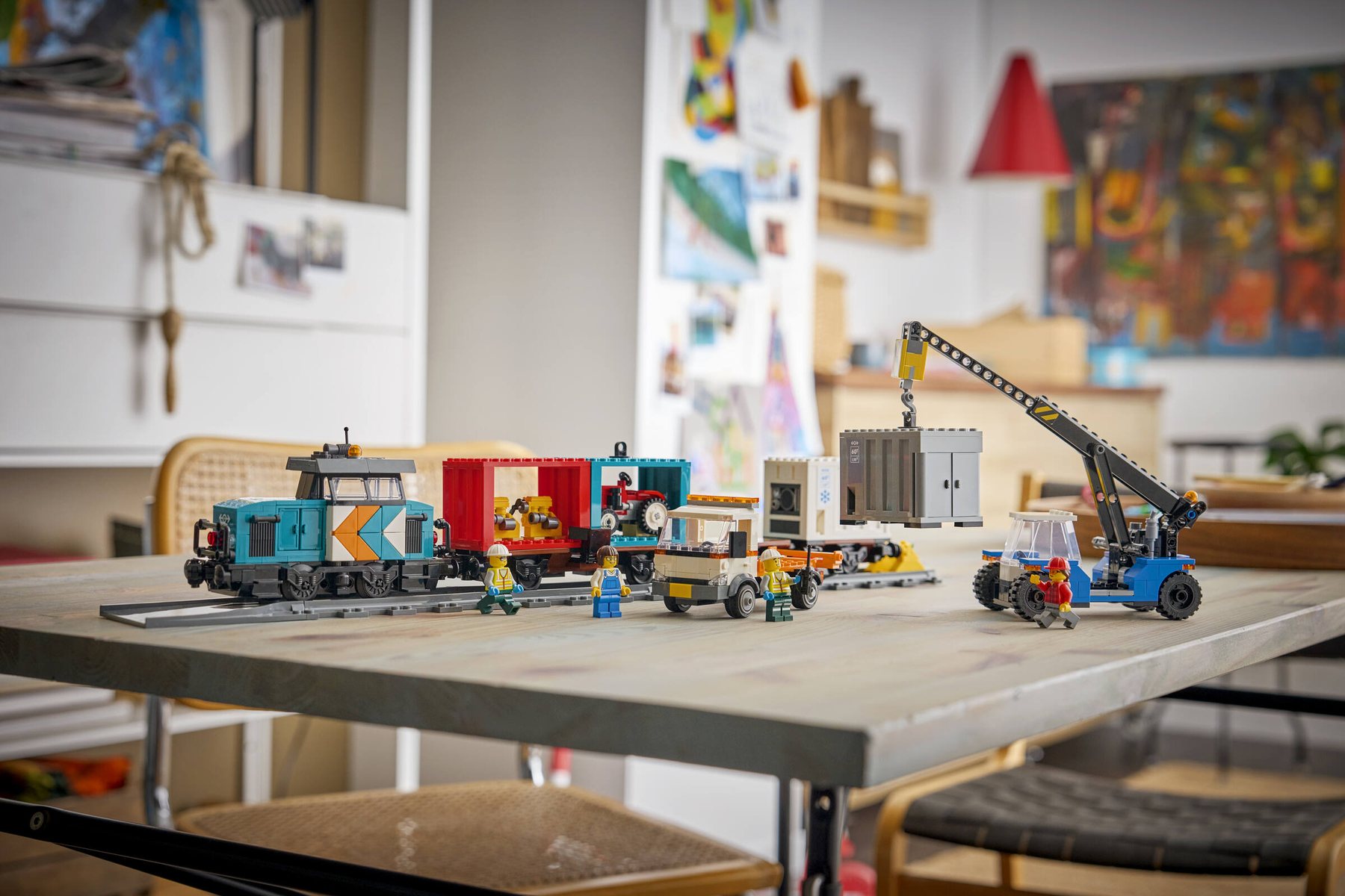 Official LEGO image of Harbor Freight Train with Crane & Truck