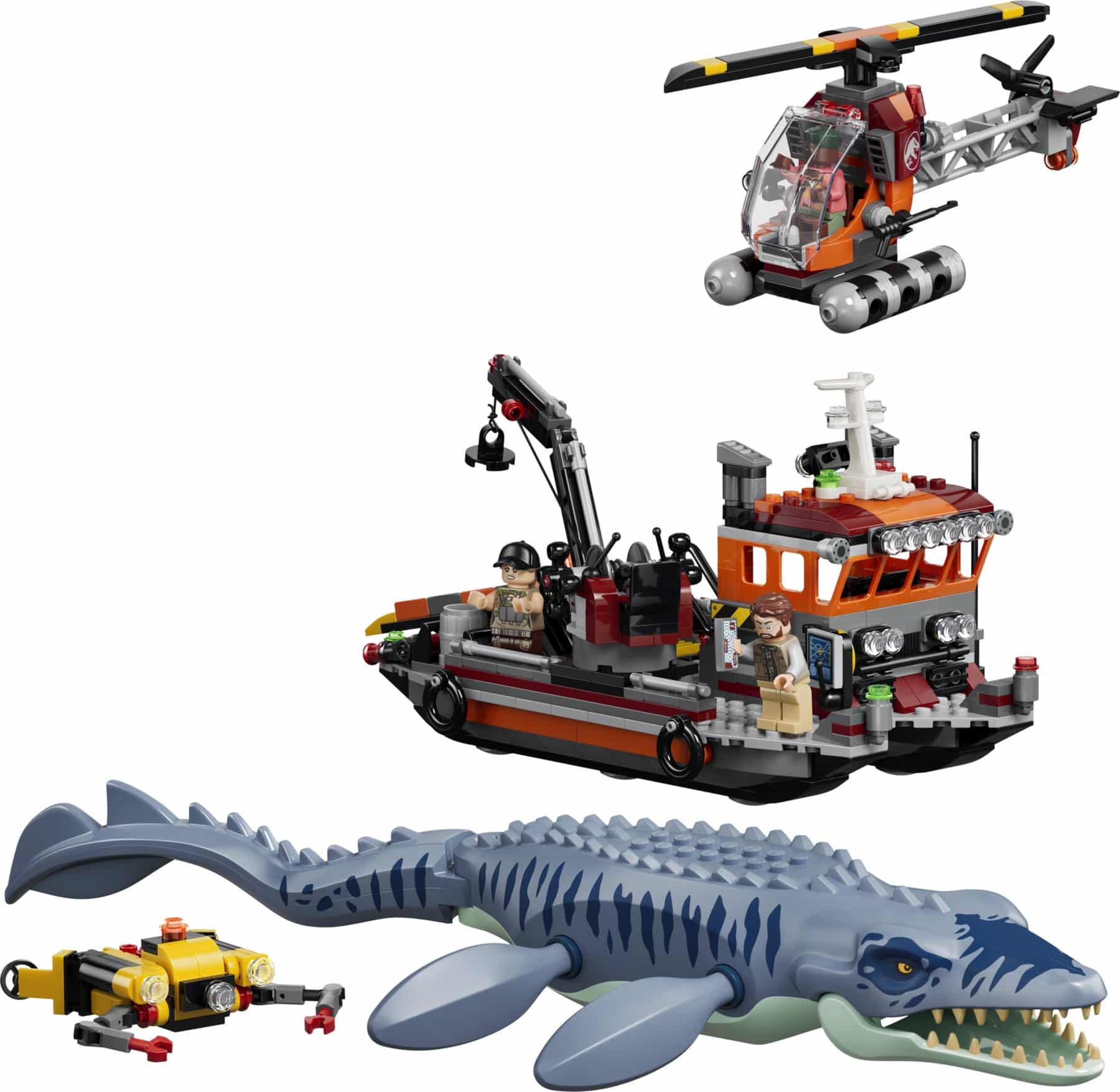 Official LEGO image of Mosasaurus Dinosaur Boat Attack