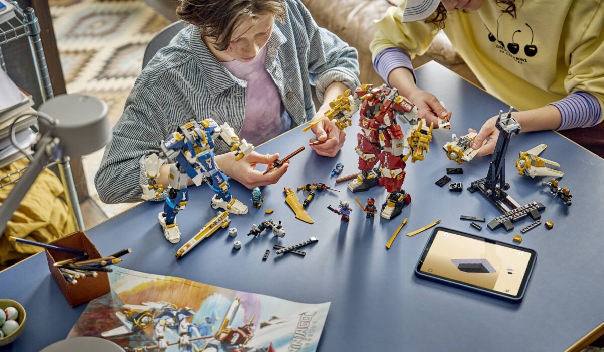 Official LEGO lifestyle image of 71870 The Twin Titan Mechs.