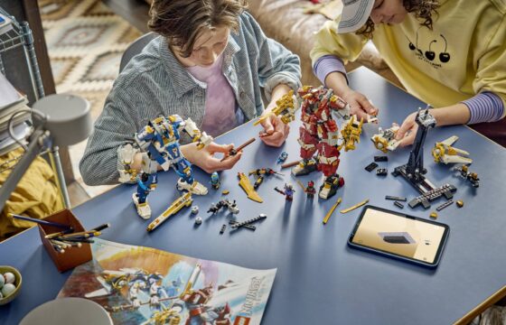 Official LEGO lifestyle image of 71870 The Twin Titan Mechs.