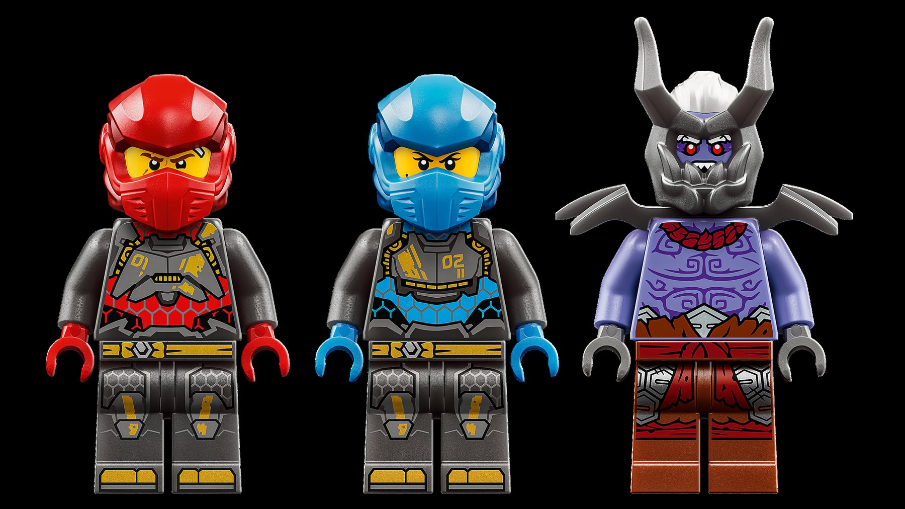 Official LEGO lineup image of 71870 The Twin Titan Mechs.