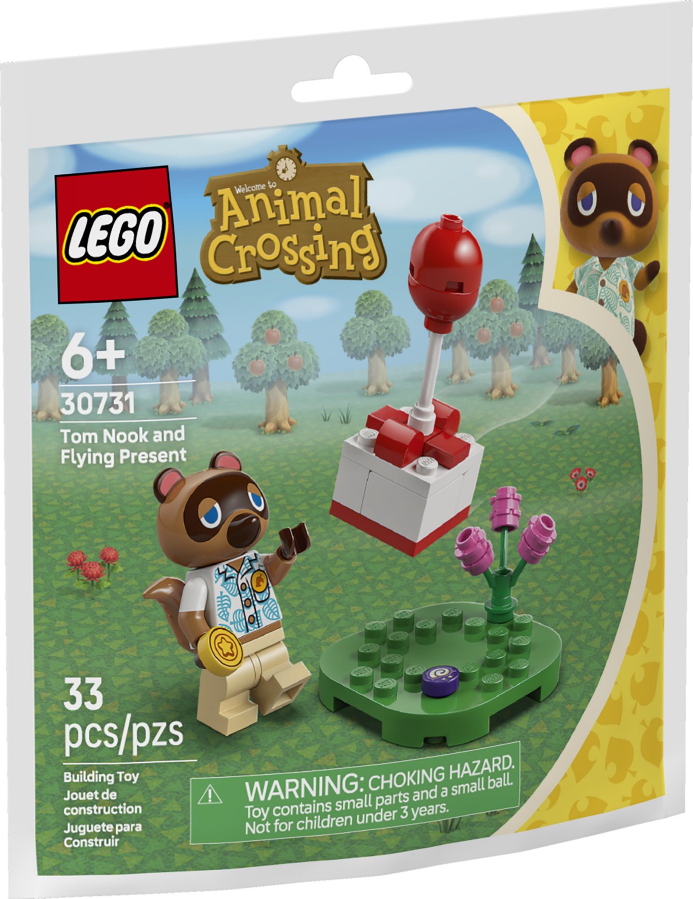 Official LEGO image of Tom Nook and Flying Present