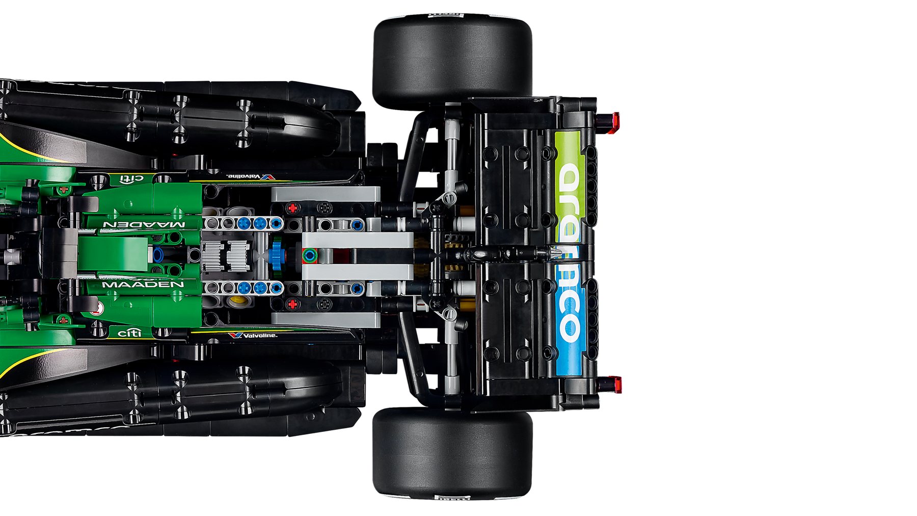 Official LEGO rear view of Aston Martin Aramco AMR25 F1 Car