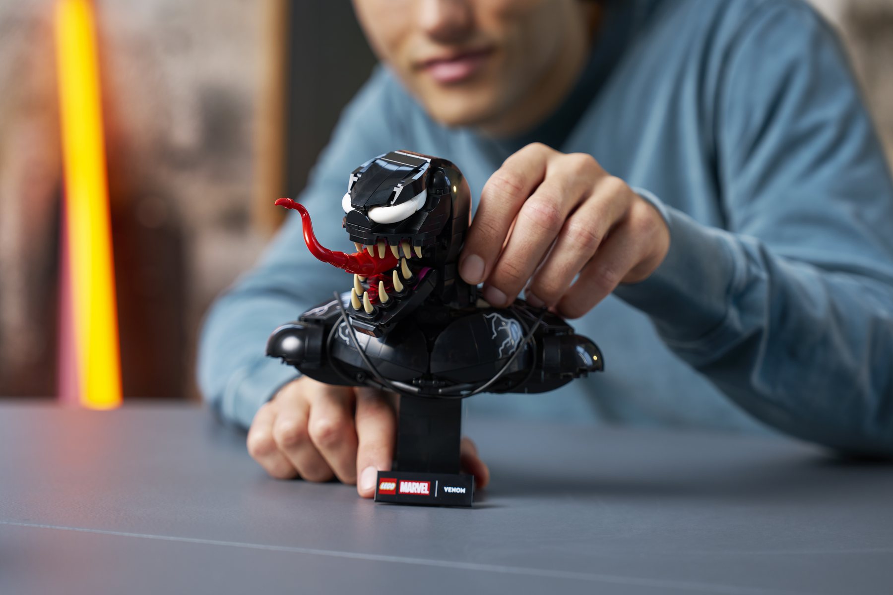 Official LEGO lifestyle image of Venom Bust
