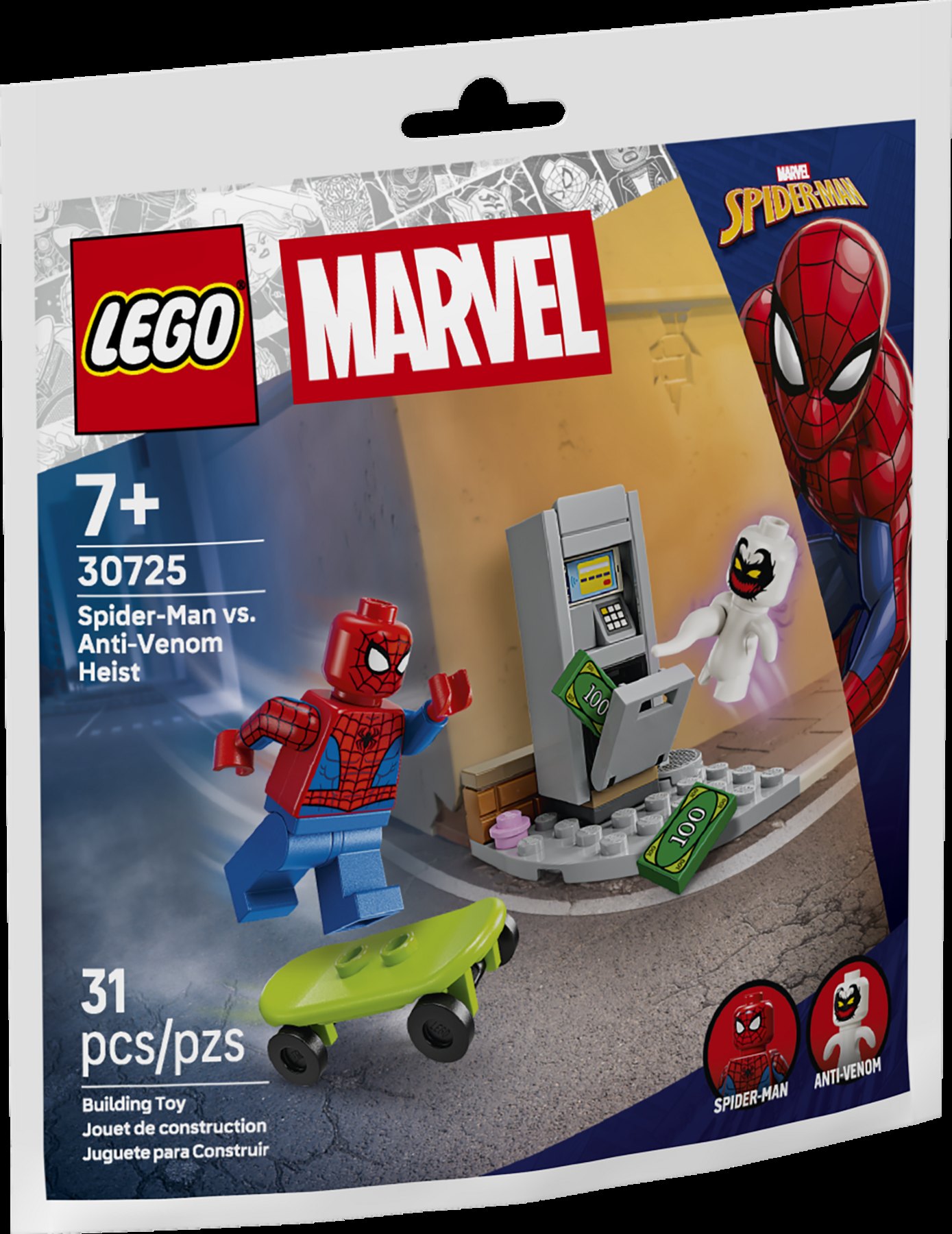 Official LEGO box image of Spider-Man vs. Anti-Venom Heist 30725