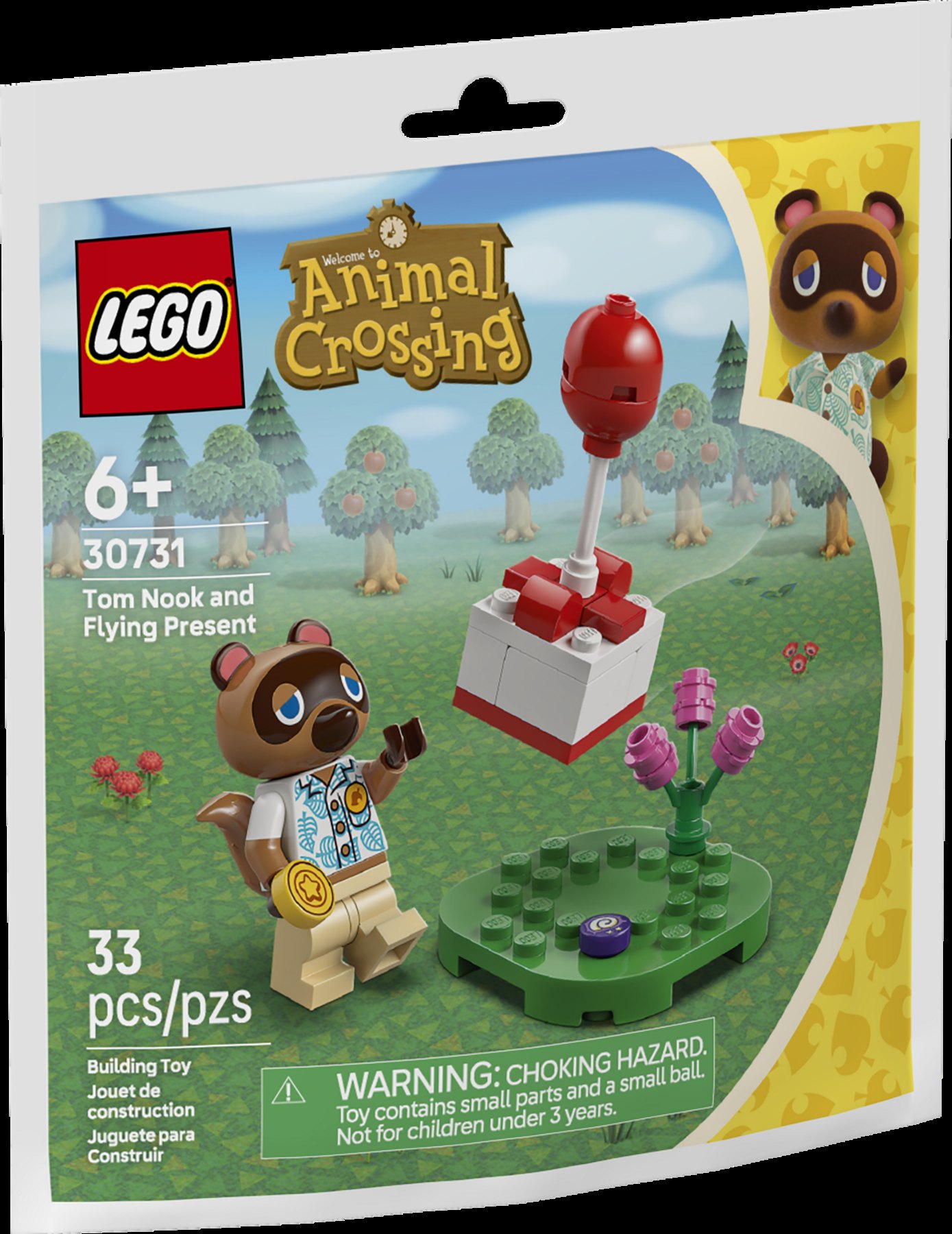 Official LEGO box image of 30731 Tom Nook and Flying Present