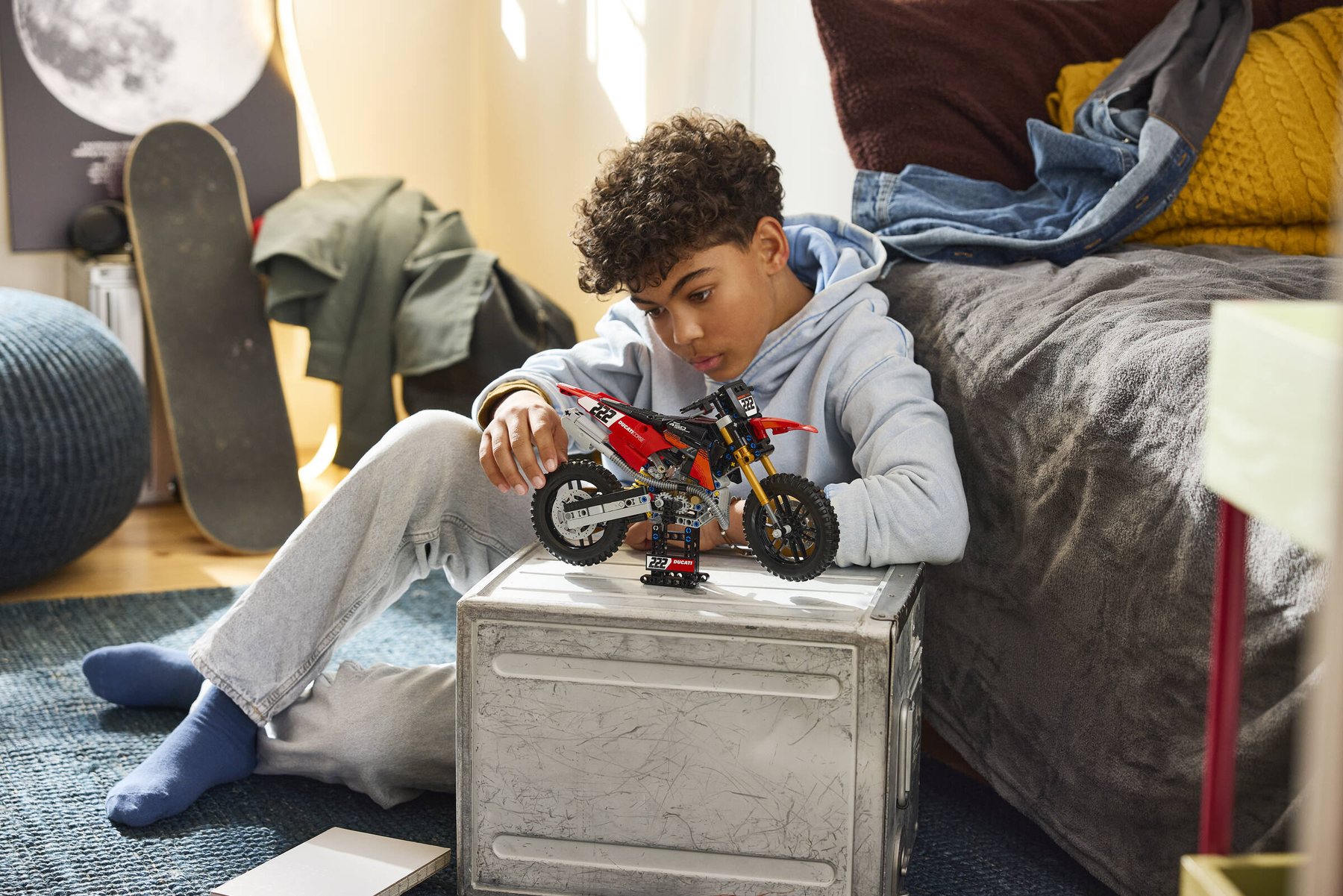Official LEGO image of Ducati Desmo450 MX Factory Motorcycle