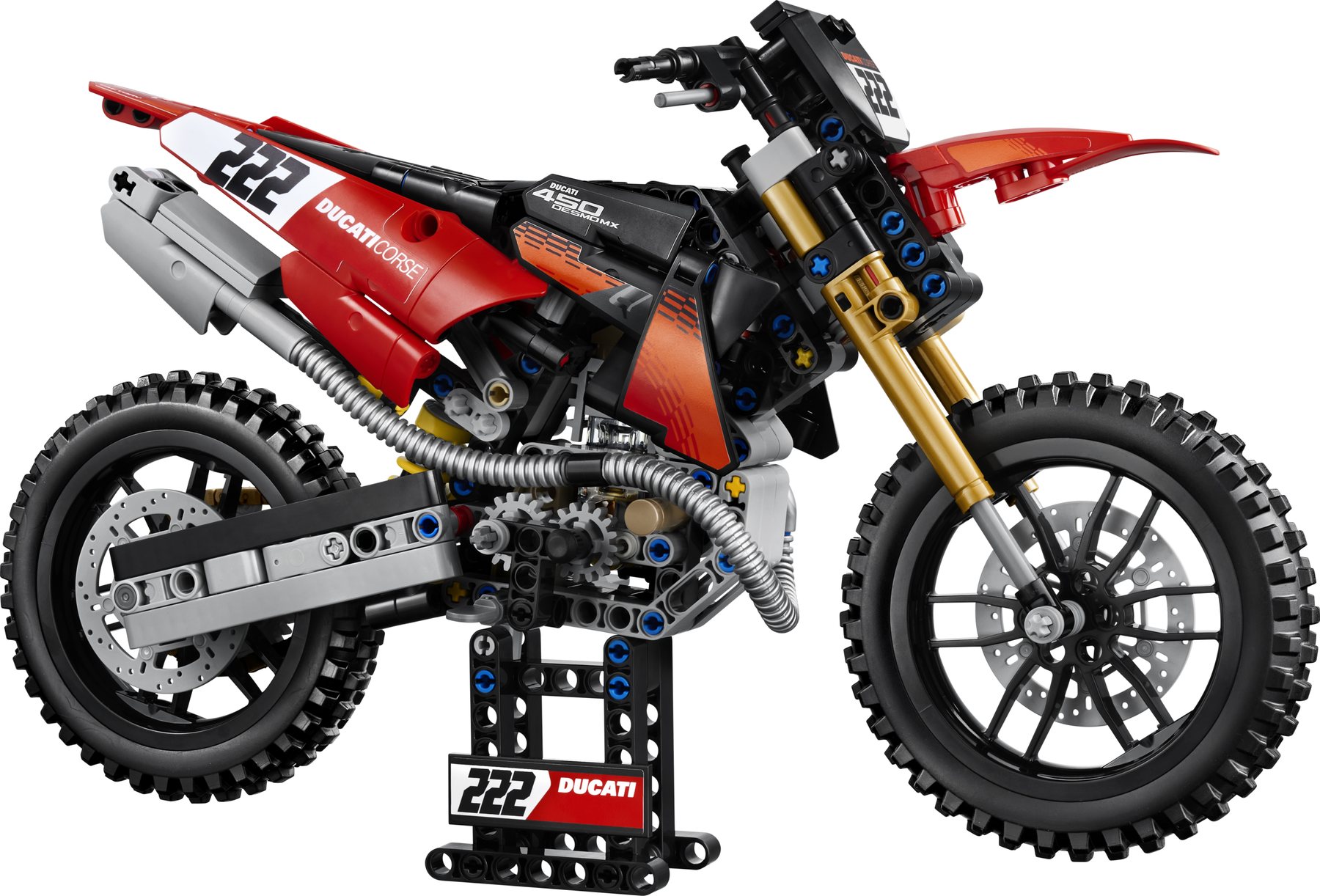Official LEGO image of Ducati Desmo450 MX Factory Motorcycle