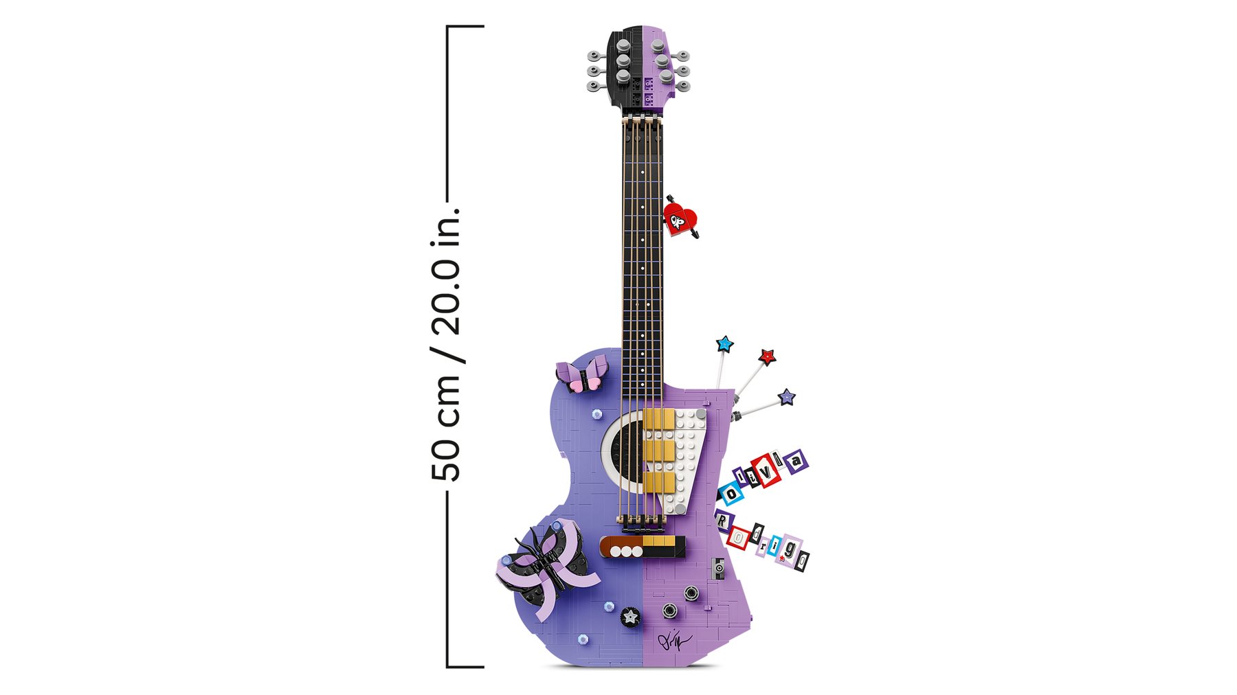 Official LEGO image of Olivia Rodrigo's Dual Guitar