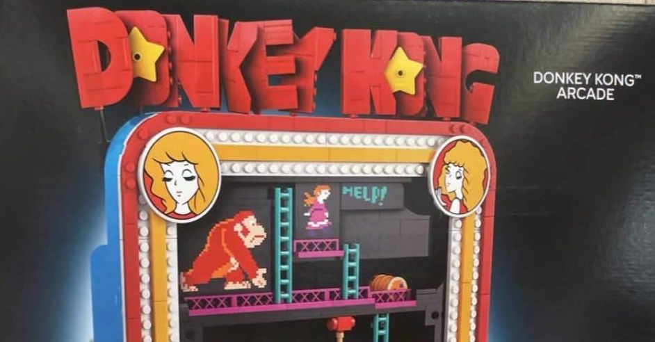 Close-up of the upper section of the rumored LEGO Donkey Kong Arcade 72051 box image