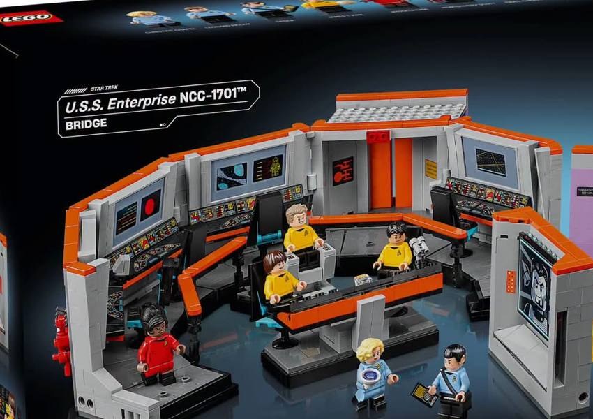 Close-up crop of the bridge section from the leaked LEGO Icons 11385 Star Trek box image