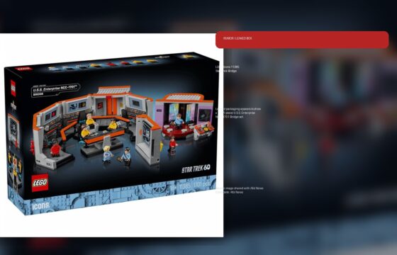 Composite editorial featured image for the rumored LEGO Icons 11385 U.S.S. Enterprise NCC-1701 Bridge set
