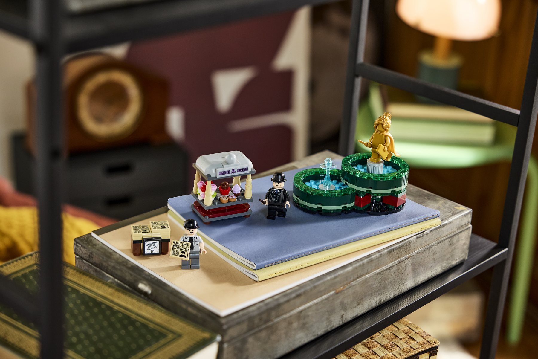 Official LEGO image of Ministry Munchies & The Daily Prophet Stands