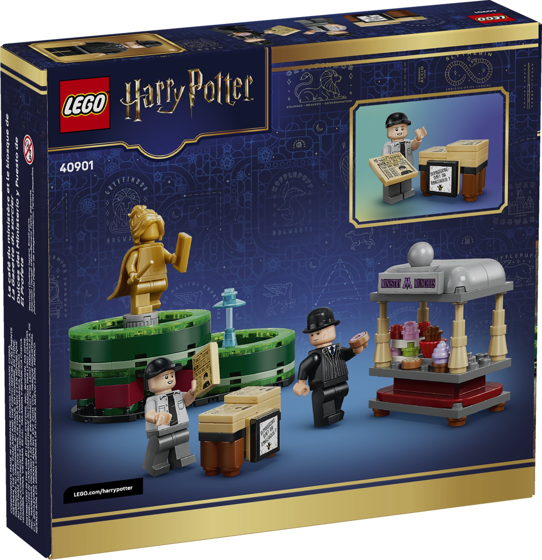 Official LEGO image of Ministry Munchies & The Daily Prophet Stands