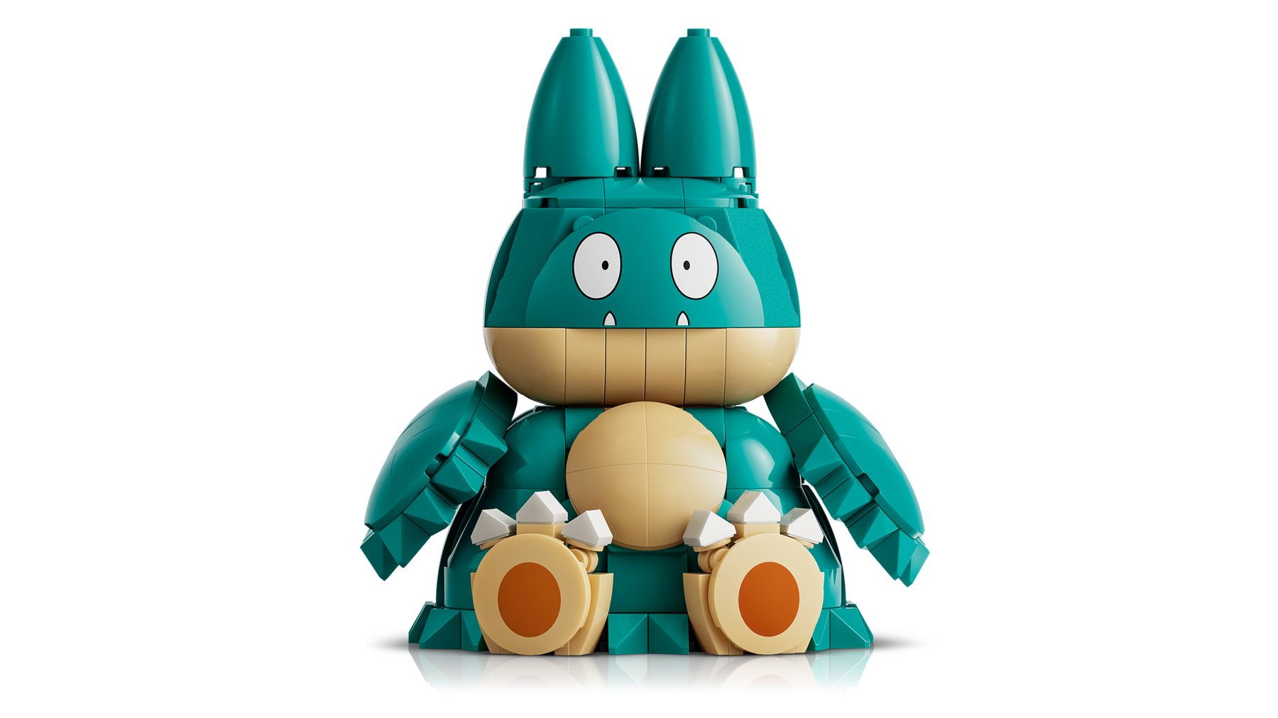 Close-up of LEGO® Pokémon™ Munchlax detached from its baseplate.
