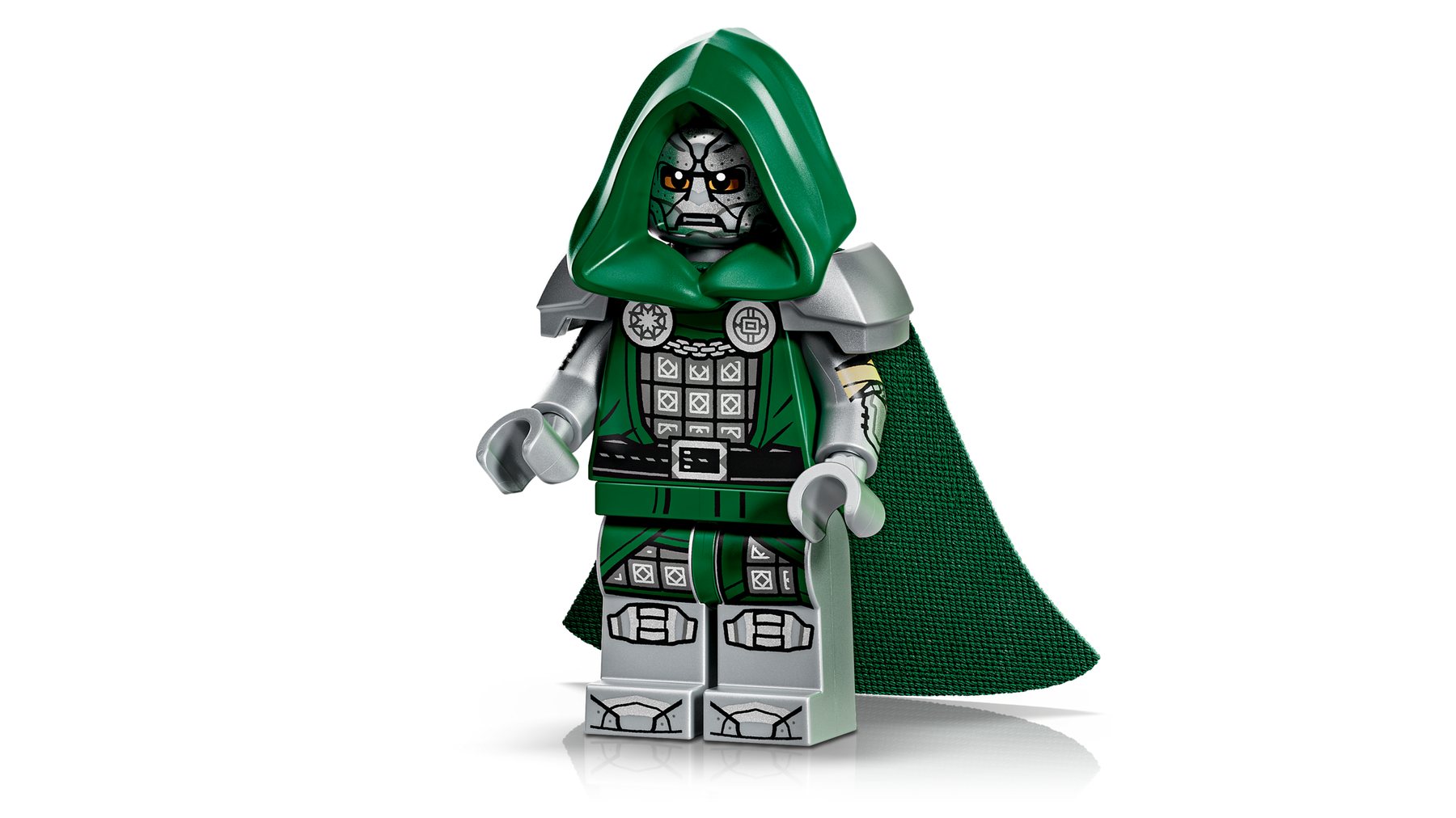 LEGO | Marvel Doctor Doom minifigure wearing a hood and a cape.