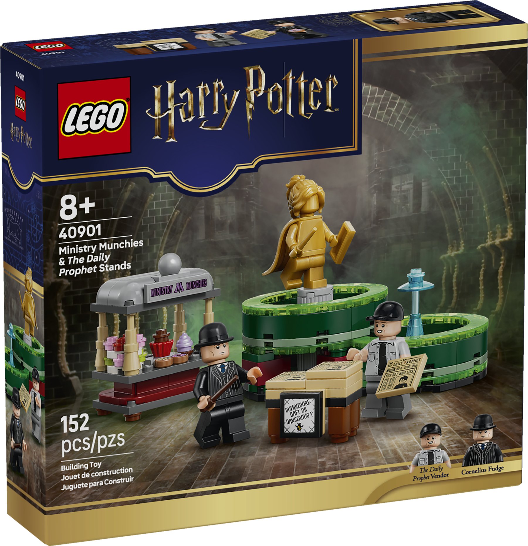Official LEGO box image of Ministry Munchies and The Daily Prophet Stands 40901