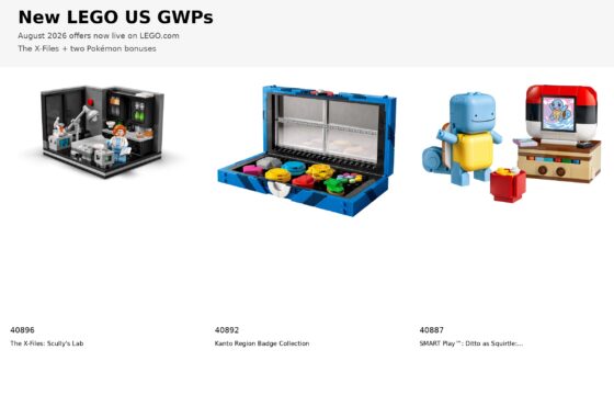 Featured collage of three new LEGO US GWPs for August 2026