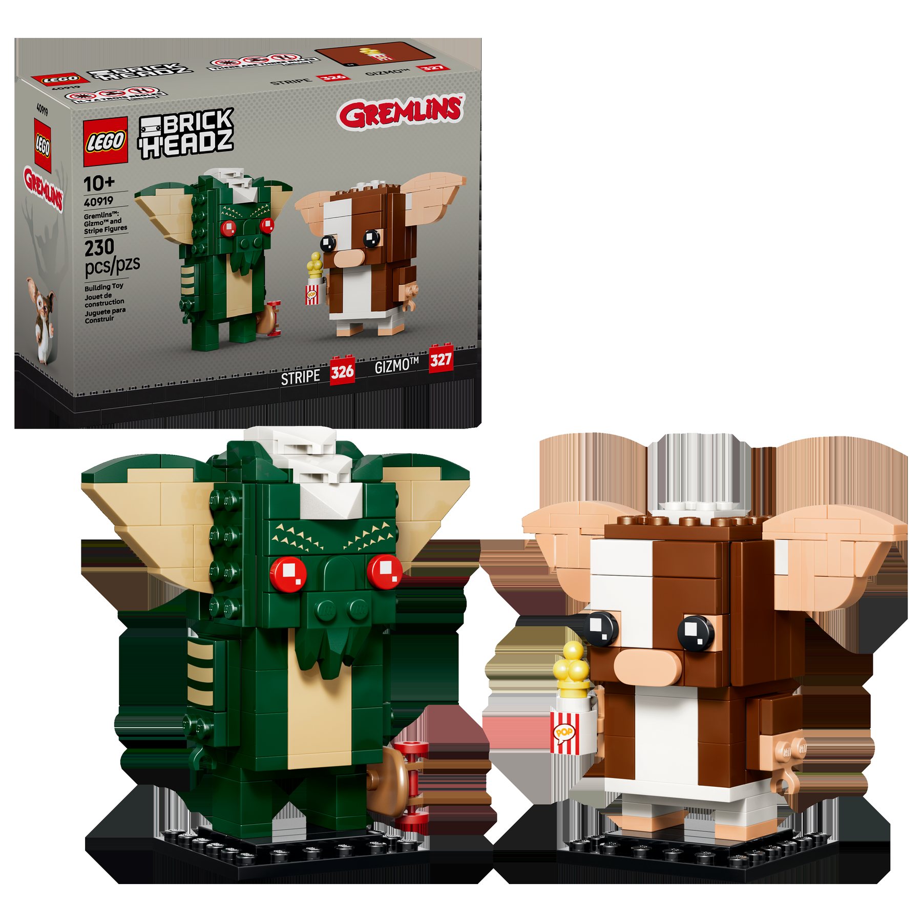 Official LEGO image of Gremlins Gizmo™ and Stripe Figures (40919).