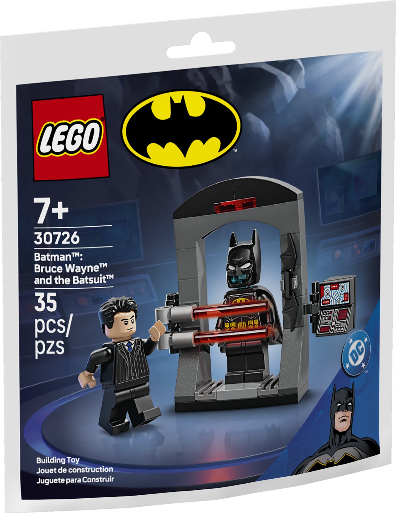 Official LEGO box image of Batman Bruce Wayne and the Batsuit 30726