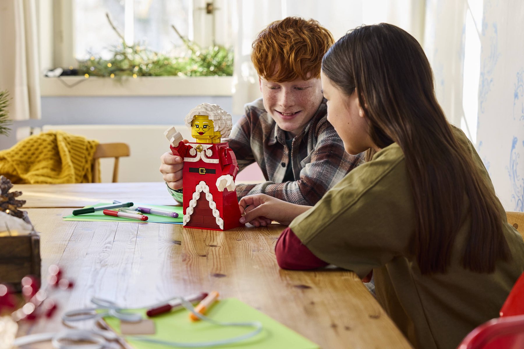 Official LEGO lifestyle image of Up-Scaled Mrs. Claus Minifigure